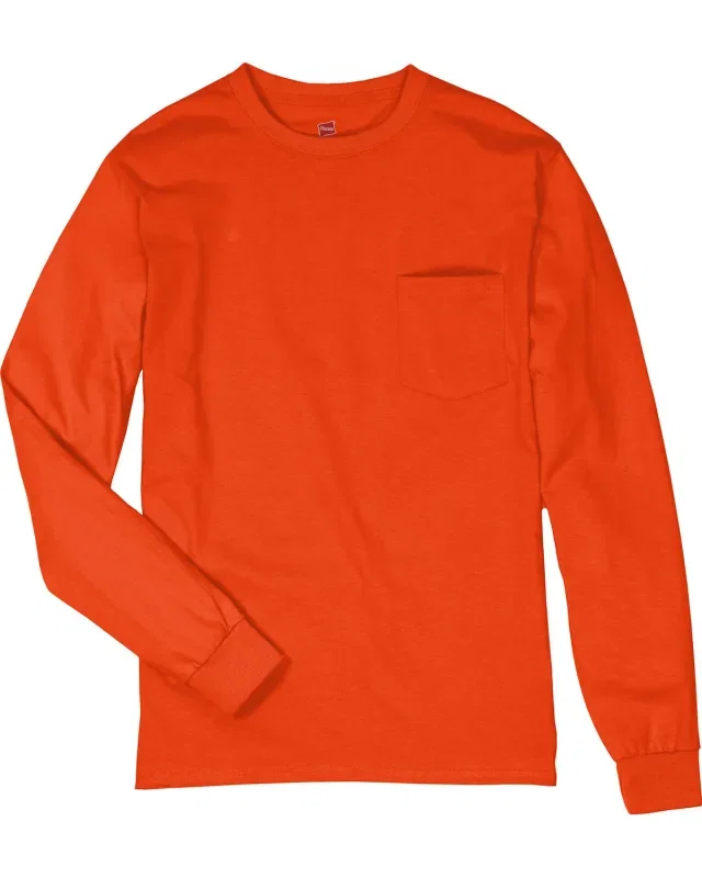 Hanes Men's Authentic-T Long-Sleeve Pocket T-Shirt — view 40