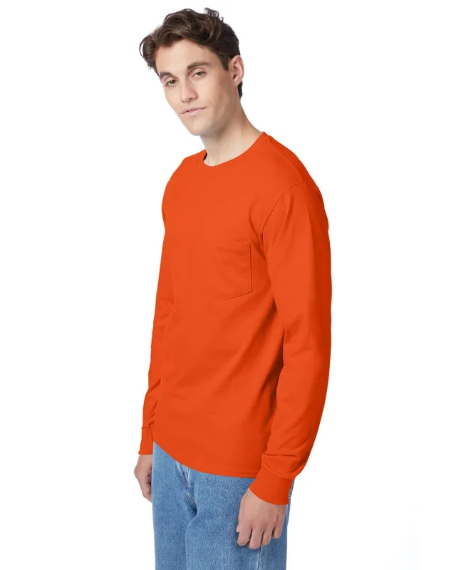 Hanes Men's Authentic-T Long-Sleeve Pocket T-Shirt — view 42