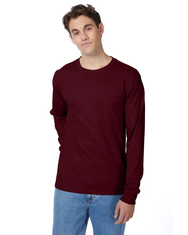 Hanes Men's Authentic-T Long-Sleeve Pocket T-Shirt — view 47