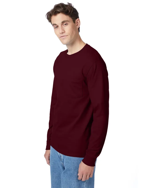 Hanes Men's Authentic-T Long-Sleeve Pocket T-Shirt — view 48