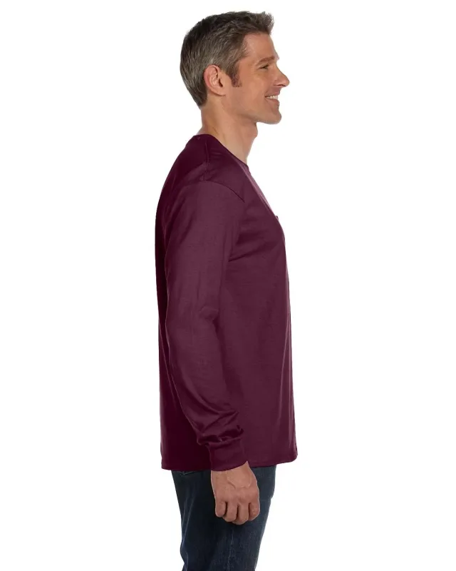 Hanes Men's Authentic-T Long-Sleeve Pocket T-Shirt — view 49