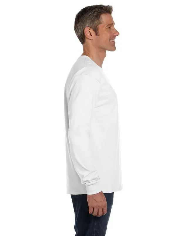 Hanes Men's Authentic-T Long-Sleeve Pocket T-Shirt — view 5