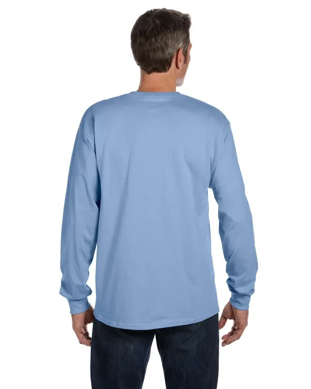 Hanes Men's Authentic-T Long-Sleeve Pocket T-Shirt — view 6
