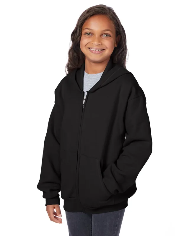 Hanes Youth EcoSmart® Full-Zip Hooded Sweatshirt — view 10