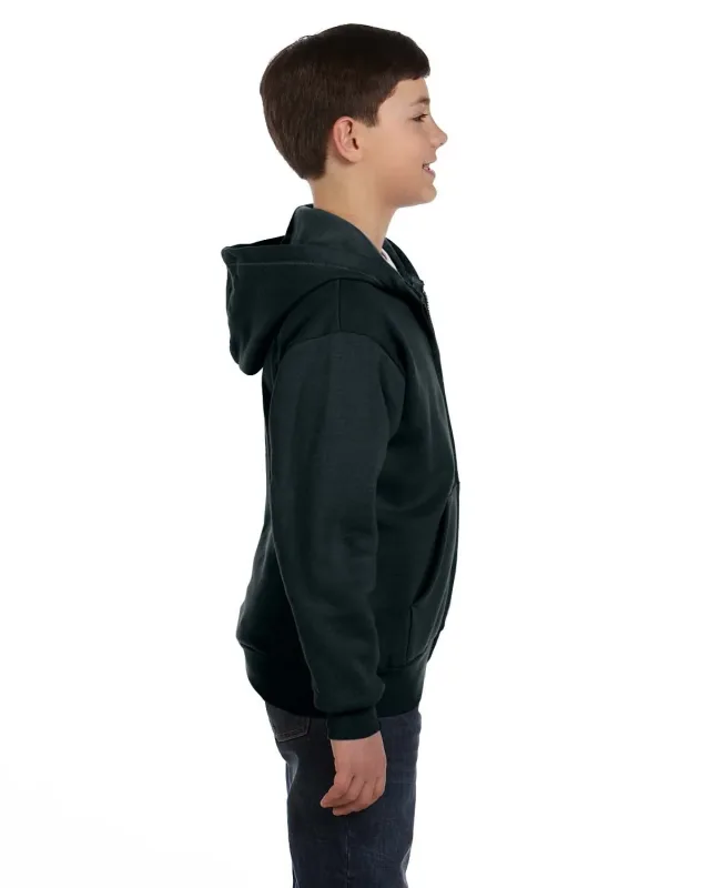 Hanes Youth EcoSmart® Full-Zip Hooded Sweatshirt — view 11
