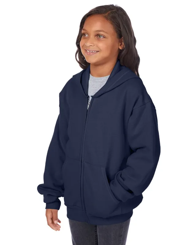 Hanes Youth EcoSmart® Full-Zip Hooded Sweatshirt — view 14