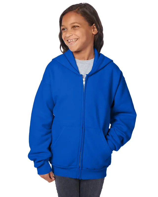 Hanes Youth EcoSmart® Full-Zip Hooded Sweatshirt — view 17