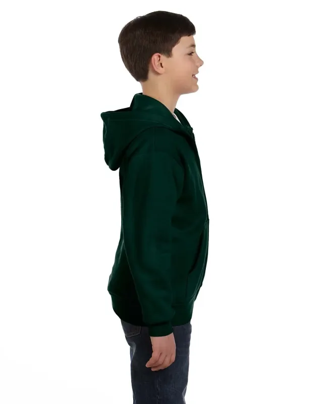 Hanes Youth EcoSmart® Full-Zip Hooded Sweatshirt — view 4
