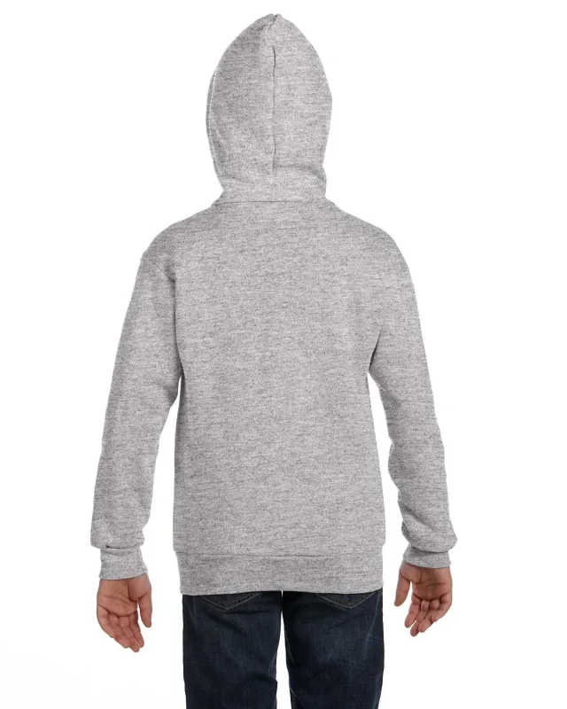 Hanes Youth EcoSmart® Full-Zip Hooded Sweatshirt — view 5