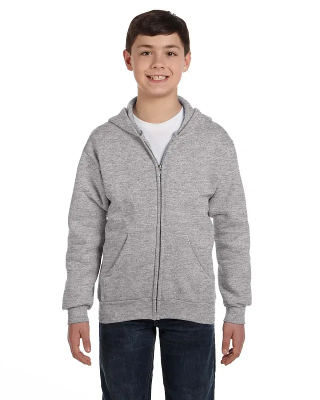 Hanes Youth EcoSmart® Full-Zip Hooded Sweatshirt — view 6