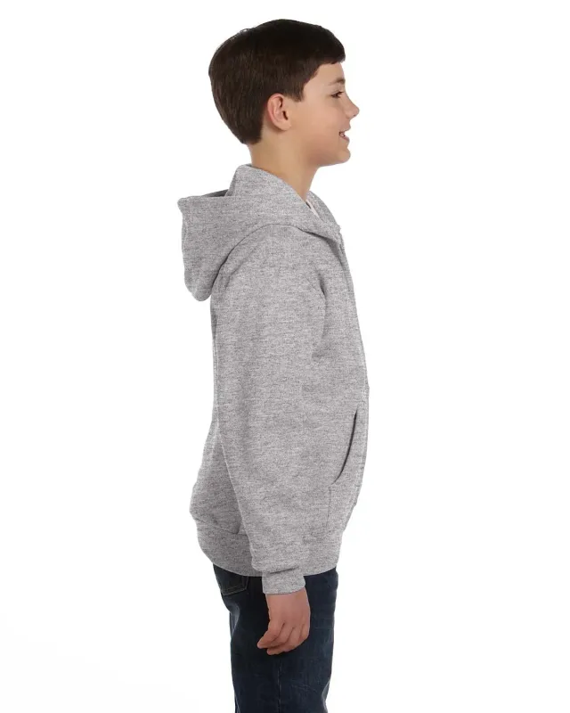 Hanes Youth EcoSmart® Full-Zip Hooded Sweatshirt — view 7
