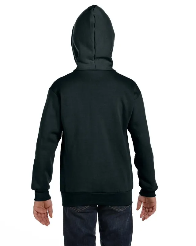 Hanes Youth EcoSmart® Full-Zip Hooded Sweatshirt — view 8