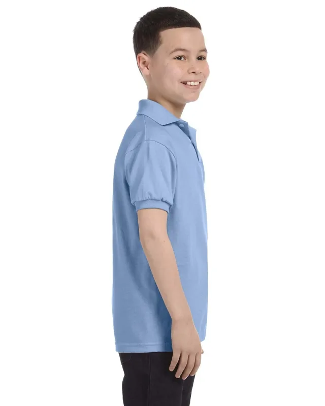 Hanes Youth EcoSmart® Jersey Knit Polo — view 12