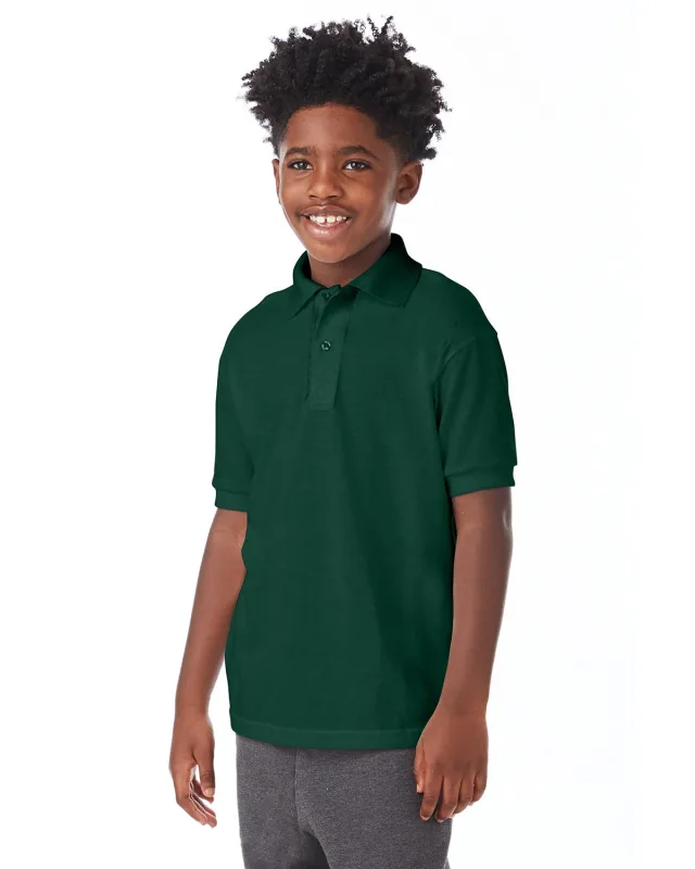 Hanes Youth EcoSmart® Jersey Knit Polo — view 23