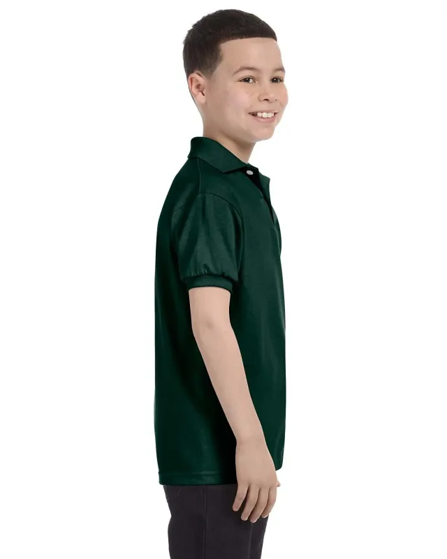 Hanes Youth EcoSmart® Jersey Knit Polo — view 24