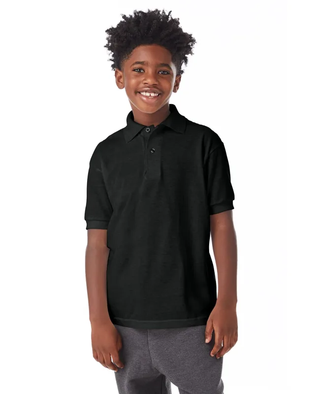Hanes Youth EcoSmart® Jersey Knit Polo — view 28