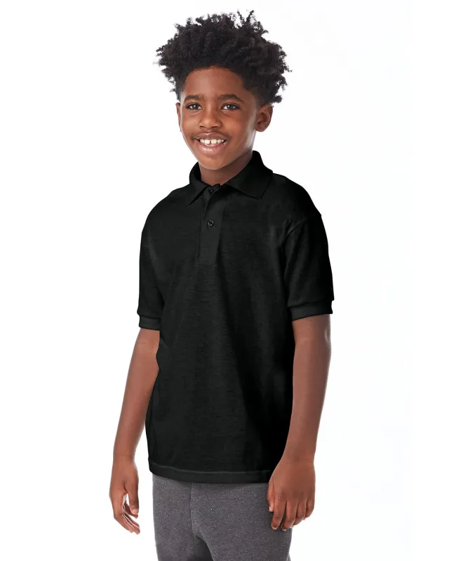 Hanes Youth EcoSmart® Jersey Knit Polo — view 29