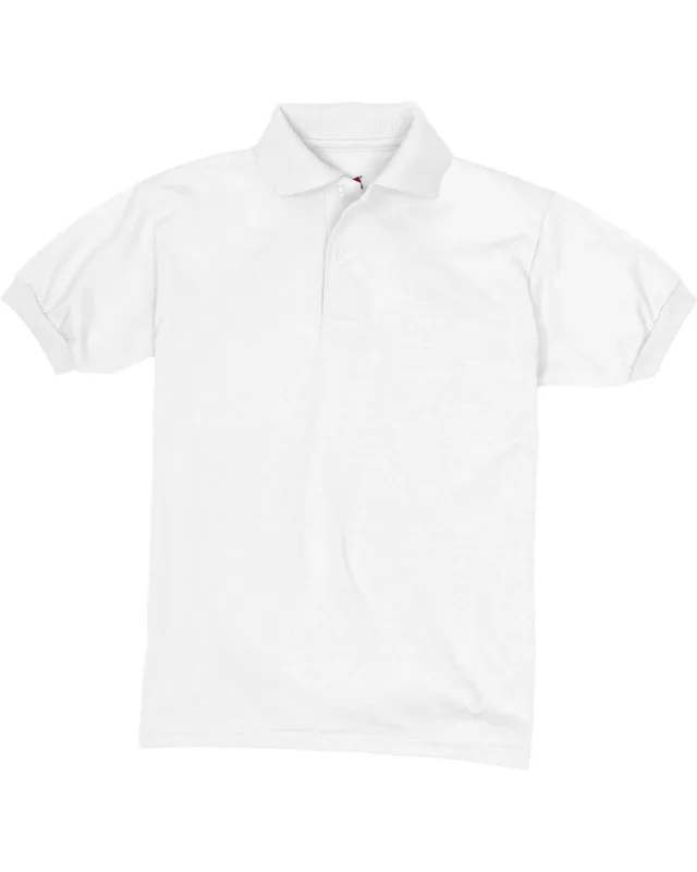 Hanes Youth EcoSmart® Jersey Knit Polo — view 3