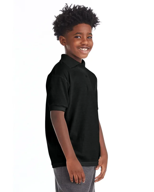 Hanes Youth EcoSmart® Jersey Knit Polo — view 30