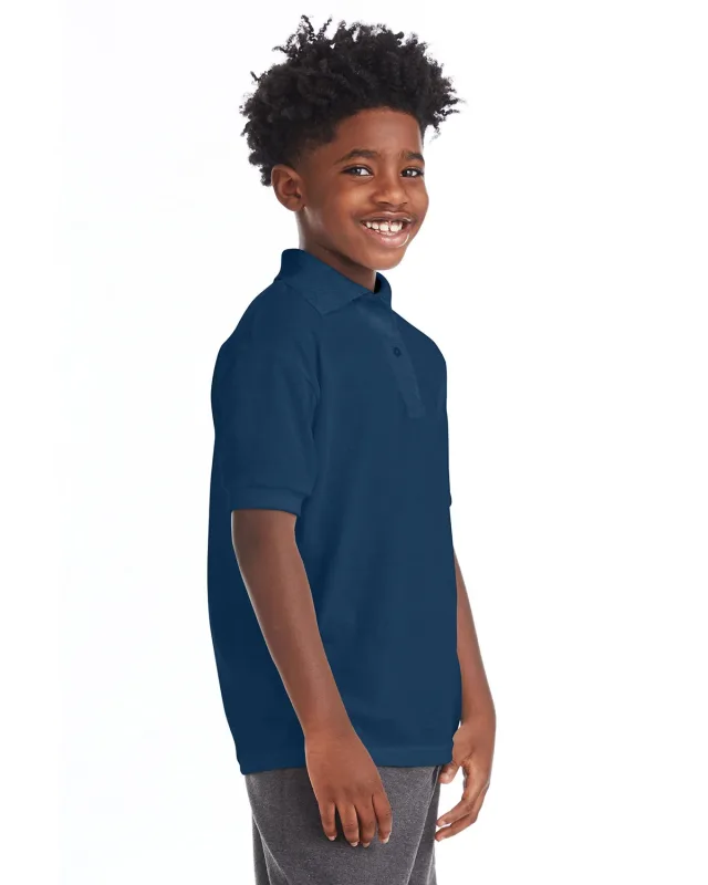 Hanes Youth EcoSmart® Jersey Knit Polo — view 34