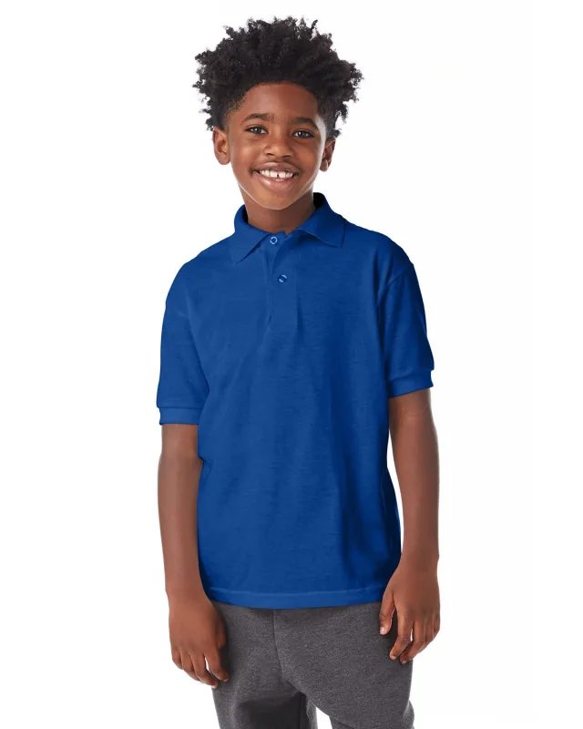 Hanes Youth EcoSmart® Jersey Knit Polo — view 38