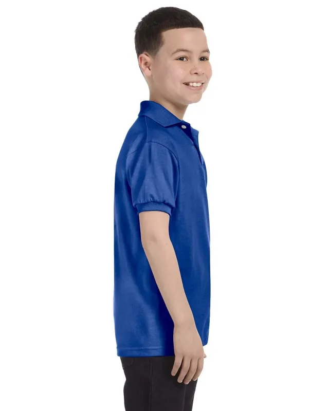 Hanes Youth EcoSmart® Jersey Knit Polo — view 40