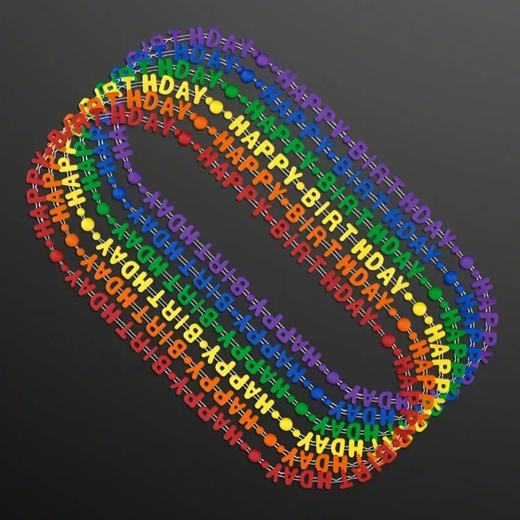 Happy Birthday Party Beads Necklaces (NON-Light Up) — view 3