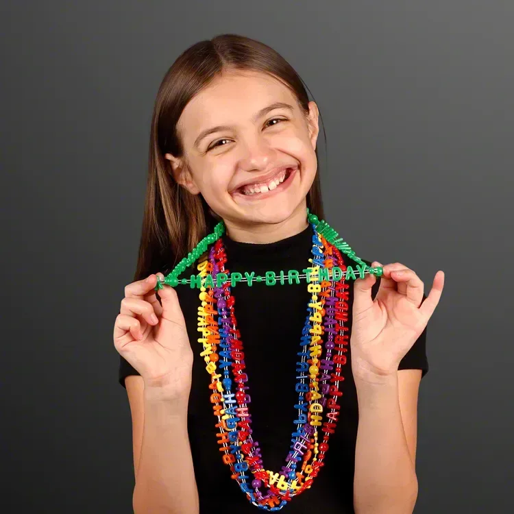 Happy Birthday Party Beads Necklaces (NON-Light Up) — view 4
