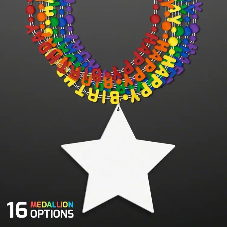 Happy Birthday Party Beads Necklaces (NON-Light Up) — view 5