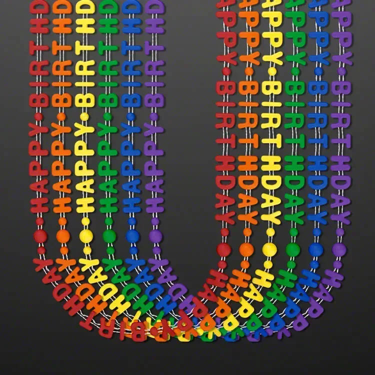 Happy Birthday Party Beads Necklaces (NON-Light Up) — view 6