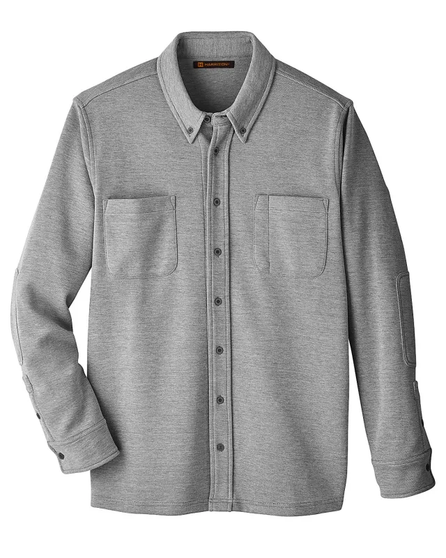 Harriton Adult StainBloc Pique Fleece Shirt-Jacket — view 3