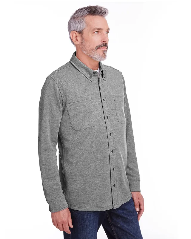 Harriton Adult StainBloc Pique Fleece Shirt-Jacket — view 5