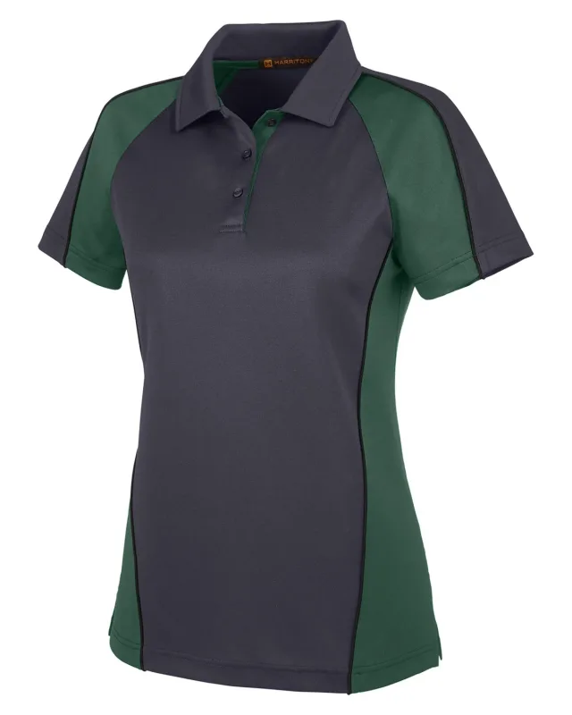 Harriton Ladies' Advantage Snag Protection Plus IL Colorblock Polo — view 36