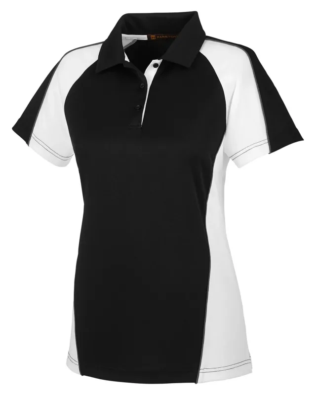 Harriton Ladies' Advantage Snag Protection Plus IL Colorblock Polo — view 6