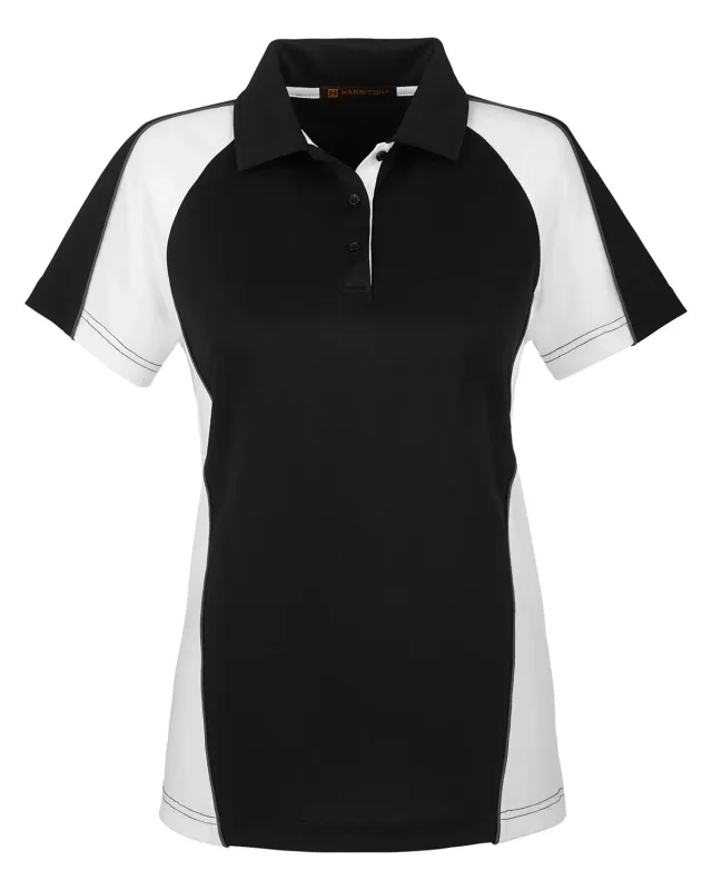 Harriton Ladies' Advantage Snag Protection Plus IL Colorblock Polo — view 8