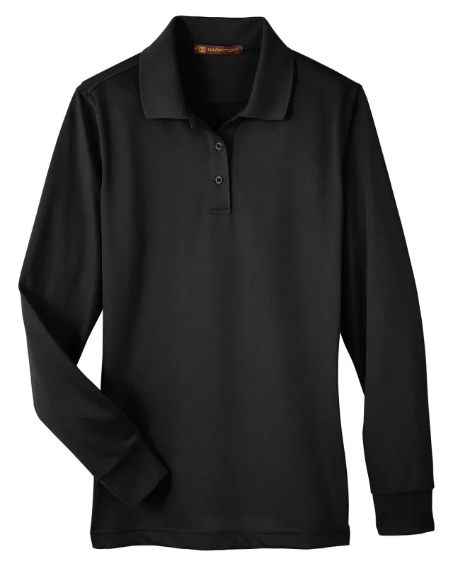 Harriton Ladies' Advantage Snag Protection Plus IL Long Sleeve Polo — view 13