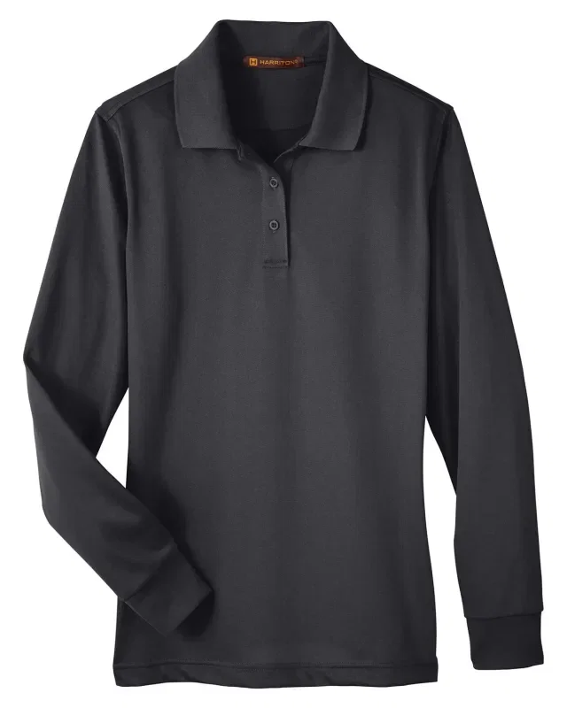 Harriton Ladies' Advantage Snag Protection Plus IL Long Sleeve Polo — view 23
