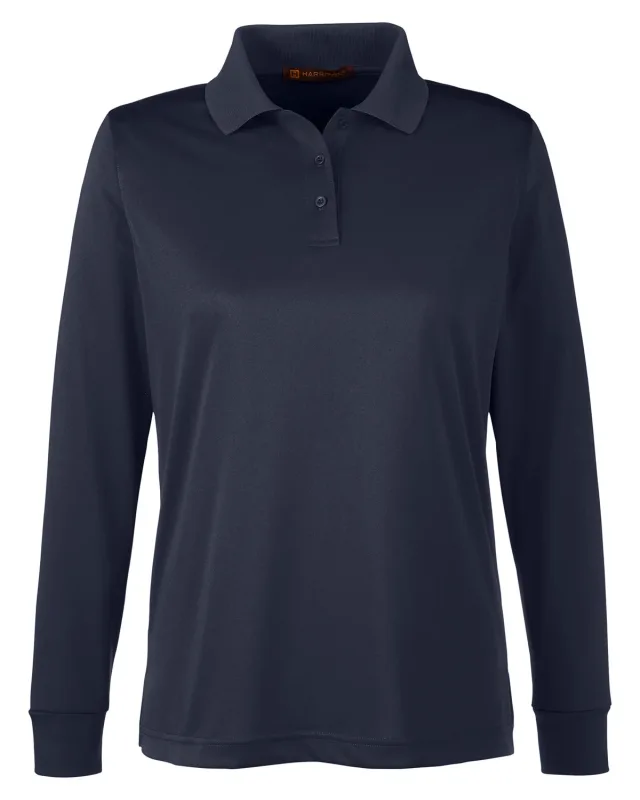 Harriton Ladies' Advantage Snag Protection Plus IL Long Sleeve Polo — view 38