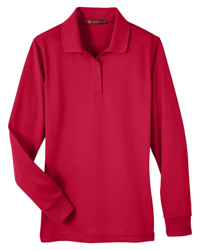 Harriton Ladies' Advantage Snag Protection Plus IL Long Sleeve Polo — view 43