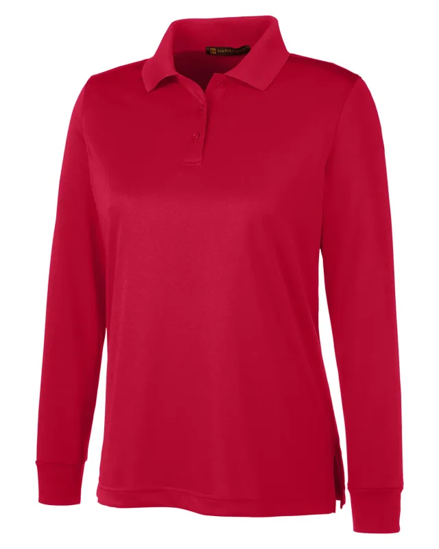 Harriton Ladies' Advantage Snag Protection Plus IL Long Sleeve Polo — view 46