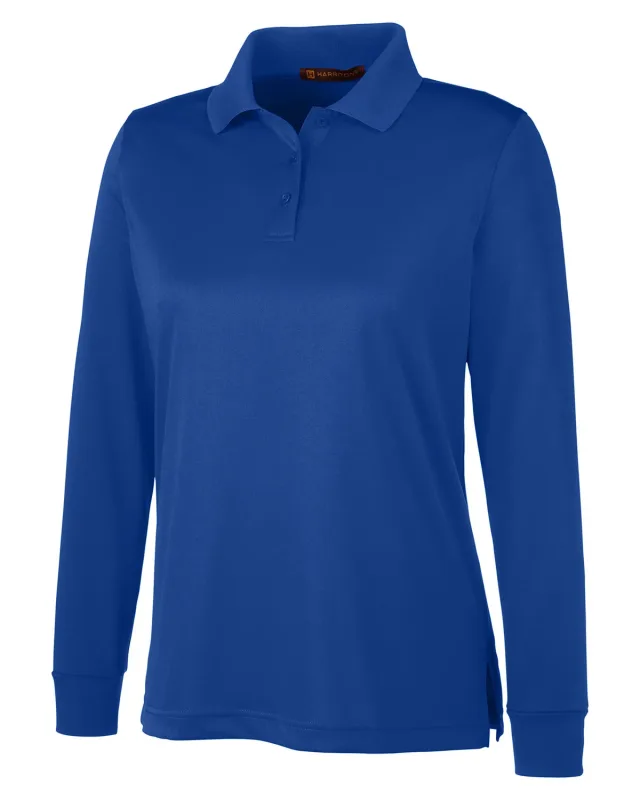 Harriton Ladies' Advantage Snag Protection Plus IL Long Sleeve Polo — view 6
