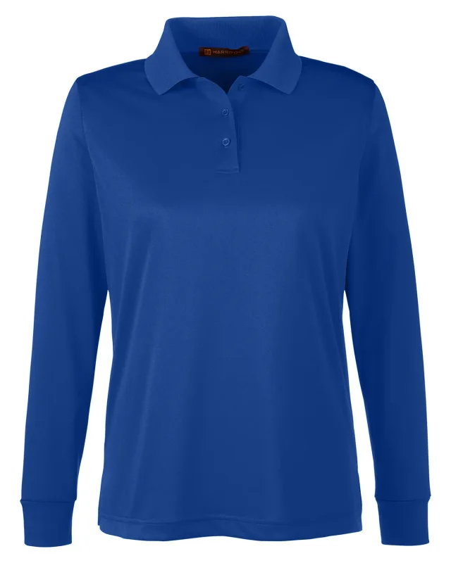 Harriton Ladies' Advantage Snag Protection Plus IL Long Sleeve Polo — view 8