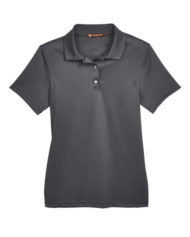 Harriton Ladies' Advantage Snag Protection Plus IL Snap Placket Polo — view 3