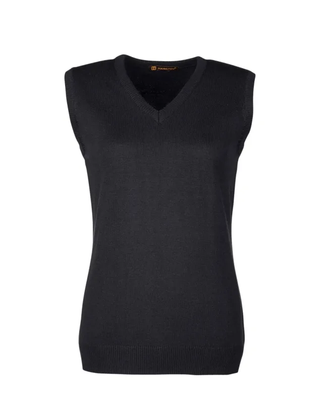 Harriton Ladies' Pilbloc V-Neck Sweater Vest — view 7