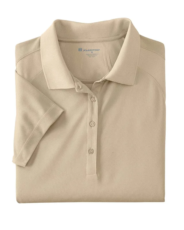 Harriton Ladies' Polytech Mesh Insert Polo — view 7