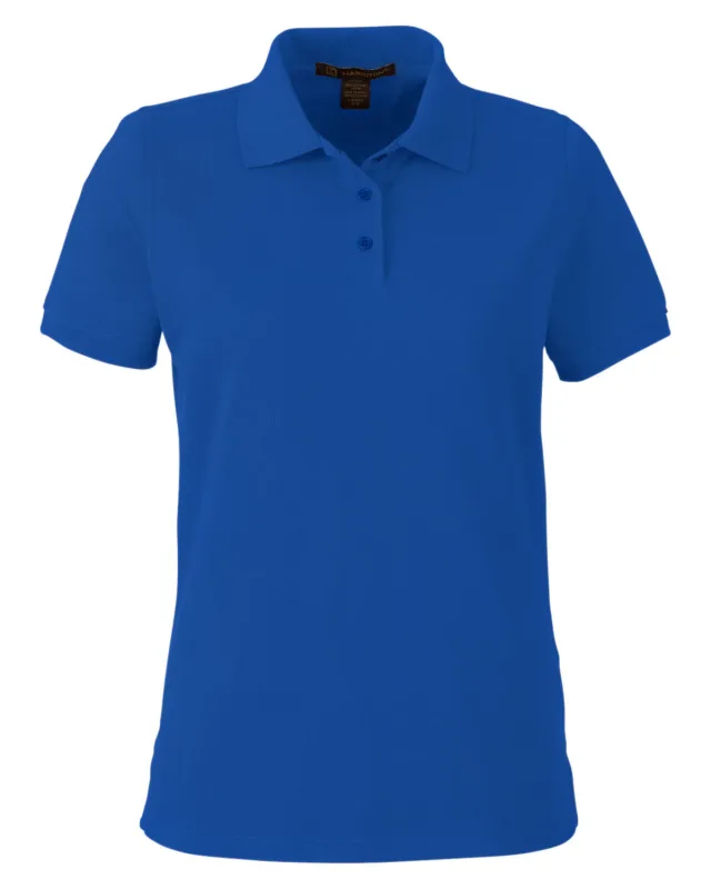 Harriton Ladies' Valiant Cotton Snag Protect Polo — view 8