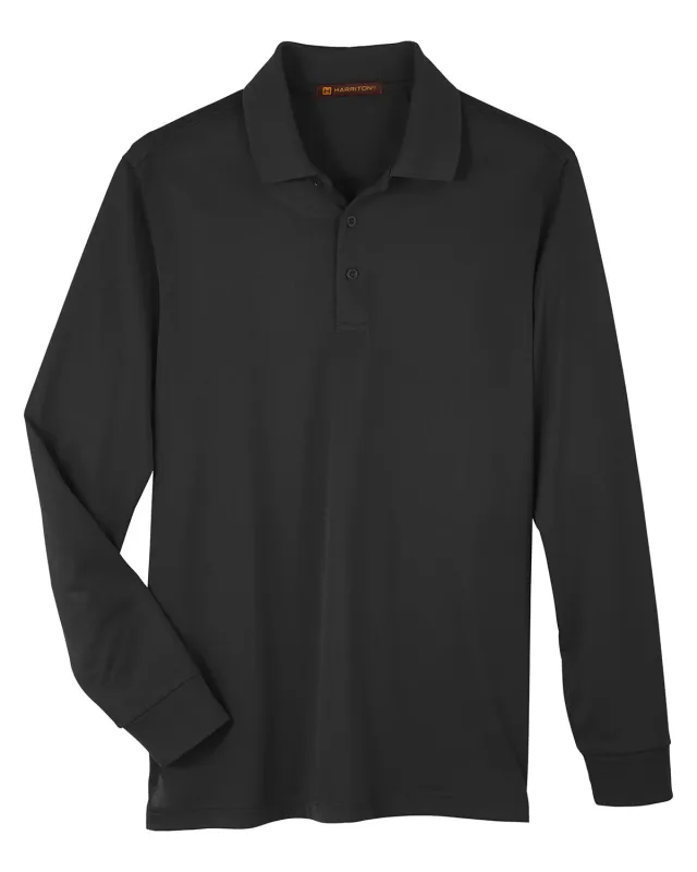 Harriton Men's Advantage Snag Protection Plus IL Long Sleeve Polo — view 13