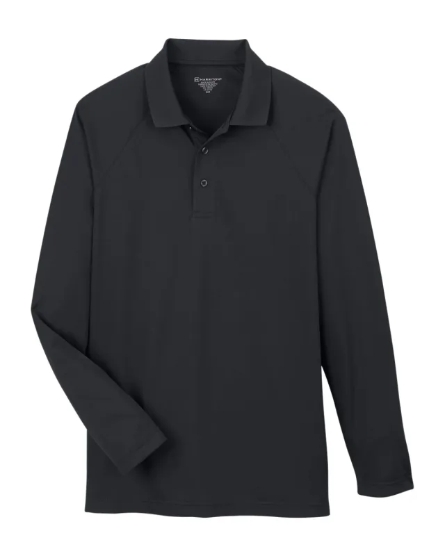 Harriton Men's Charge Snag and Soil Protect Long-Sleeve Polo — view 3