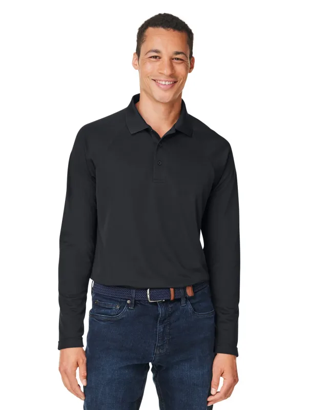 Harriton Men's Charge Snag and Soil Protect Long-Sleeve Polo — view 4
