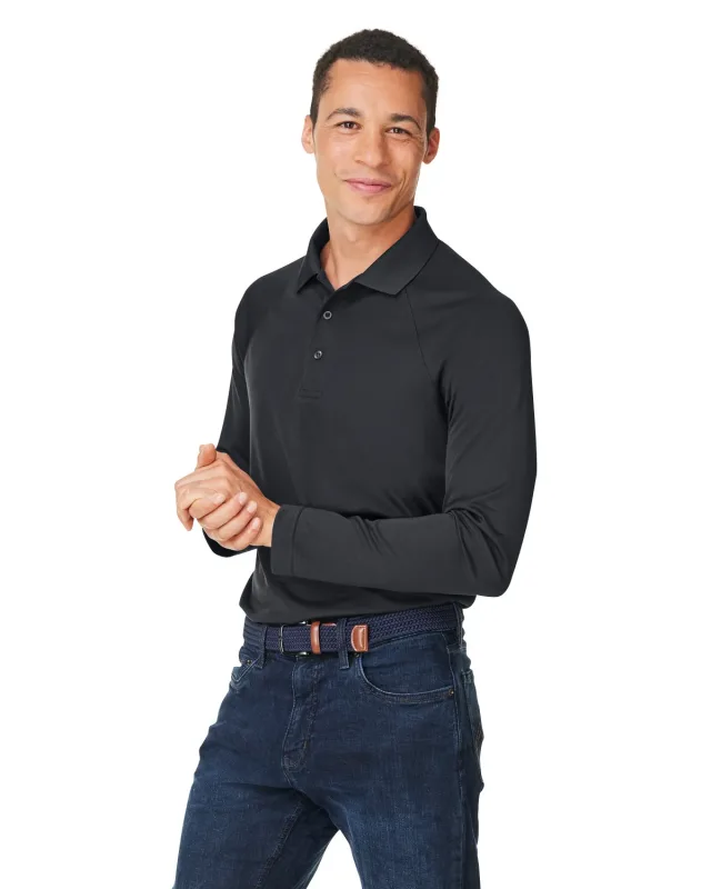 Harriton Men's Charge Snag and Soil Protect Long-Sleeve Polo — view 9